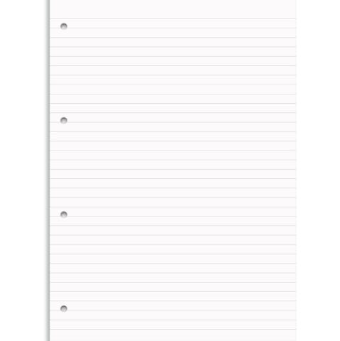 Rhino konferenceblok 60g A4 linjeret 4 huller toplimet 25ark  - 