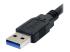 StarTech 6 ft / 2m Black SuperSpeed USB 3.0 Cable A to B - Right-angle