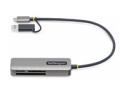 StarTech.com USB 3.0 Multi-Media Memory Card Reader, SD/microSD/CompactFlash Card Reader, Portable USB 5Gbps Card Adapter, External USB-C Card Reader with Attached USB-A Adapter