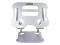 StarTech.com Laptop Stand for Desk, Ergonomic Laptop Stand Adjustable Height, Aluminum, Portable, Supports up to 22lb (10kg), Foldable Laptop Holder for Desk