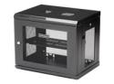 StarTech.com 2 Post 9U 19" Wall Mount Network Cabinet, Adjustable Depth 6-15" Locking IT Switch Depth Enclosure, Vented Computer/Electronics Equipment Data Rack w/ Shelf + Hook & Loop Tape