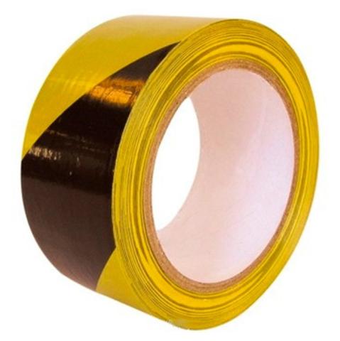 Faretape gul/sort 50mmx66m - 