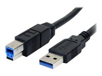StarTech.com 3 ft / 91cmm Black SuperSpeed USB 3.0 Cable A to B - 
