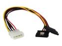StarTech 12in LP4 to 2x Latching SATA Power Y Cable Splitter Adapter