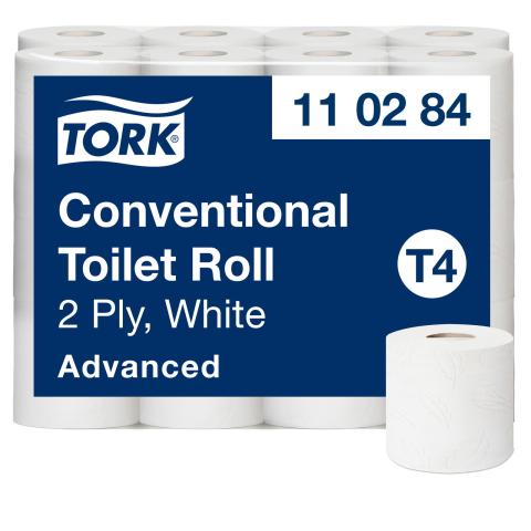 Toiletpapir Tork Advanced T4 2-lags Hvid Sæk/24 - 