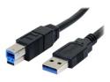 StarTech 3 ft / 91cmm Black SuperSpeed USB 3.0 Cable A to B