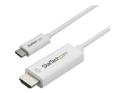 StarTech.com 3ft (1m) USB C to HDMI Cable, 4K 60Hz USB Type C to HDMI 2.0 Video Adapter Cable, Thunderbolt 3 Compatible, Laptop to HDMI Monitor/Display, DP 1.2 Alt Mode HBR2 Cable, White