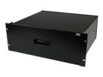 StarTech 4U Black Steel Storage Drawer for 19in Racks and Cabinets