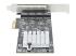 Startech 4-Port 2.5Gbps NBASE-T PCIe Network Card, Intel I225-V Chip, Quad Port Computer Network Card, Multi-Gigabit NIC, PCI Express Server LAN Card, Desktop Ethernet Interface Card, PCI Express 2.0 (PR42GI-NETWORK-CARD) - Right side