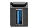 Eaton Tripp Lite Series USB 3.0 Keystone Panel Mount Coupler Angled F/F All in One Black