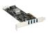 StarTech.com PCI Express (PCIe) SuperSpeed USB 3.0-kortadapter med 4 portar och 4 dedicerade kanaler på 5 Gbps ? UASP ? SATA/LP4-ström - Vänster vinkel