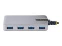 Startech 4-Port USB Hub, USB 3.0 5Gbps, Bus Powered, USB-A to 4x USB-A Hub with Optional Auxiliary Power Input, Portable Desktop/Laptop USB Hub with 1ft (30cm) Attached Cable