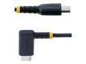 StarTech 6in (15cm) USB C Charging Cable Right Angle, 60W PD 3A, Heavy Duty Fast Charge USB-C Cable, USB 2.0 Type-C, Durable and Rugged Aramid Fiber, S20/iPad/Pixel