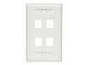 Eaton Tripp Lite Series Quad Outlet RJ45 Universal Keystone Face Plate / Wall Plate
