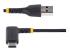 StarTech.com 6ft (2m) USB A to C Charging Cable Right Angle, Heavy Duty Fast Charge USB-C Cable, USB 2.0 A to Type-C, Durable and Rugged Aramid Fiber, 3A, S20/iPad/Pixel - Framsidan