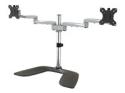 Startech Dual Monitor Stand, Ergonomic Desktop Monitor Stand for up to 32" VESA Displays, Free-Standing Articulating Universal Computer Monitor Mount, Adjustable Height, Silver