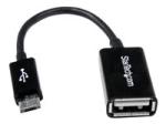 StarTech StarTech.com 12 cm Micro USB till USB OTG-värdadapter (på-språng) M/F