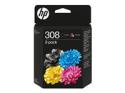 HP 308 - Pack de 2 - noir, jaune, cyan, magenta