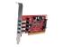Startech 4 Port PCI SuperSpeed USB 3.0 Adapter Card with SATA/SP4 Power - Left-angle
