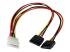 StarTech.com 12in LP4 to 2x SATA Power Y Cable Adapter - Höger vinkel