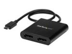 StarTech 2-Port Multi Monitor Adapter, USB-C to 2x DisplayPort 1.2 Video Splitter, USB Type-C to DP MST Hub, Dual 4K 30Hz or 1080p 60Hz, Compatible with Thunderbolt 3, Windows Only