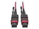 Eaton Tripp Lite Series 100G MTP/MPO Multimode OM4 Plenum-Rated Fiber Optic Cable (F/F), 12 Fiber, 40/100GBASE-SR4, Push/Pull Tabs, Magenta, 2 m