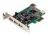 StarTech.com 4 Port PCI Express Low Profile High Speed USB Card - Vänster vinkel