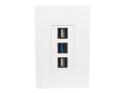 Tripp Lite Single-Gang 3-Port Wall Plate Keystone Cat5/6 USB HDMI Dport RCA