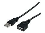 StarTech 3 ft Black USB 2.0 Extension Cable A to A
