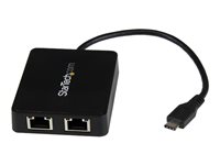 Startech USB-C to Dual Gigabit Ethernet Adapter with USB 3.0 (Type-A) Port