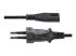 StarTech 1m (3ft) Laptop Power Cord, EU Plug to C7, 2.5A 250V, 18AWG, Notebook / Laptop Replacement AC Power Cord, Printer/Power Brick Cord, Europlug to IEC 60320 C7 - Front