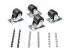 Startech Heavy Duty Casters for Server Racks/Cabinets, Set of 4 Universal M6 2-inch Swivel Caster Kit, 45x75mm Pattern, Replacement Caster Wheels for 4 Post Racks, Steel/Plastic - Multi-angle