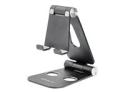 Startech Phone and Tablet Stand, Foldable Universal Mobile Device Holder for Smartphones & Tablets, Adjustable Multi-Angle Viewing Ergonomic Cell Phone Stand for Desk, Portable, Black