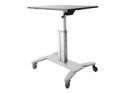 Startech Mobile Standing Desk, Portable Sit Stand Ergonomic Height Adjustable Cart on Wheels, Rolling Computer/Laptop Workstation Table w/ Locking One-Touch Lift for Teachers/Student