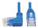 Eaton Tripp Lite Series Left-Angle Cat6 Gigabit Molded Slim UTP Ethernet Cable (RJ45 Left-Angle M to RJ45 M), Blue, 1 ft. (0.31 m)