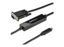 StarTech 3ft (1m) USB C to VGA Cable, 1920x1200/1080p USB Type C to VGA Video Active Adapter Cable, Thunderbolt 3 Compatible, Laptop to VGA Monitor/Projector, DP Alt Mode HBR2 Cable