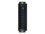 StarTech 10 Port USB Hub with Power Adapter, Surge Protection, Metal Industrial USB 3.0 Data Transfer Hub, Din Rail, Wall or Desk Mountable, High Speed USB 3.1/ USB 3.2 Gen 1 5Gbps Hub