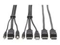 Eaton Tripp Lite Series Dual DisplayPort KVM Cable Kit 4K USB 3.5 mm Audio 3xM/3xM 6ft