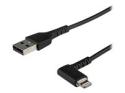 Startech 6ft (2m) Durable USB A to Lightning Cable, Black 90° Right Angled Heavy Duty Rugged Aramid Fiber USB Type A to Lightning Charging/Sync Cord, Apple MFi Certified, iPhone 12 Pro