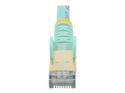 Startech 20ft CAT6A Ethernet Cable, 10 Gigabit Shielded Snagless RJ45 100W PoE Patch Cord, CAT 6A 10GbE STP Network Cable w/Strain Relief, Aqua, UL Certified Wiring/TIA