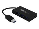 StarTech 4 Port USB 3.0 Hub, USB Type-A Hub with 1x USB-C & 3x USB-A (SuperSpeed 5Gbps), USB Bus or Self-Powered, Portable USB 3.1/USB 3.2 Gen 1 BC 1.2 Charging Hub w/ Power Adapter