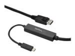 StarTech 9.8ft/3m USB C to DisplayPort 1.2 Cable 4K 60Hz, USB-C to DisplayPort Adapter Cable HBR2, USB Type-C DP Alt Mode to DP Monitor Video Cable, Compatible w/ Thunderbolt 3, Black