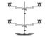 Startech Desktop Quad Monitor Stand, Ergonomic VESA 4 Monitor Arm (2x2) up to 32", Free Standing Articulating Universal Pole Mount, Height Adjustable/Tilt/Swivel/Rotate, Silver - Back