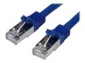 Startech 50cm CAT6 Ethernet Cable, 10 Gigabit Shielded Snagless RJ45 100W PoE Patch Cord, CAT 6 10GbE SFTP Network Cable w/Strain Relief, Blue, Wiring is UL Certified/TIA