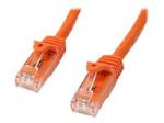 StarTech 75ft CAT6 Ethernet Cable, 10 Gigabit Snagless RJ45 650MHz 100W PoE Patch Cord, CAT 6 10GbE UTP Network Cable w/Strain Relief, Orange, Wiring is UL Certified/TIA
