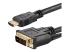 Startech 6ft (1.8m) HDMI to DVI Cable, DVI-D to HDMI Display Cable (1920x1200p), Black, 19 Pin HDMI Male to DVI-D Male Cable Adapter, Digital Monitor Cable, M/M, Single Link - Nærbilde