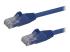 Startech 100ft CAT6 Ethernet Cable, 10 Gigabit Snagless RJ45 650MHz 100W PoE Patch Cord, CAT 6 10GbE UTP Network Cable w/Strain Relief, Blue, Wiring is UL Certified/TIA - Høyre vinkel