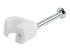 Startech 100 Pack Cable Clips with Nail, Reusable, Nail-in Clamps, Wire Holding Clips, CAT5/CAT6 Ethernet Cord/AV/Coax Cable Fasteners, Brick/Drywall Mounting Cable Tacks, White, TAA - Right-angle