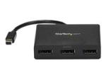 StarTech 3-Port Multi Monitor Adapter, Mini DisplayPort 1.2 to 3x DisplayPort MST Hub, Triple 1080p or Dual 4K 30Hz, mDP to DP MST Video Splitter for Extended Desktop on Windows PCs