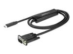 StarTech 3ft (1m) USB C to VGA Cable, 1920x1200/1080p USB Type C to VGA Video Active Adapter Cable, Thunderbolt 3 Compatible, Laptop to VGA Monitor/Projector, DP Alt Mode HBR2 Cable